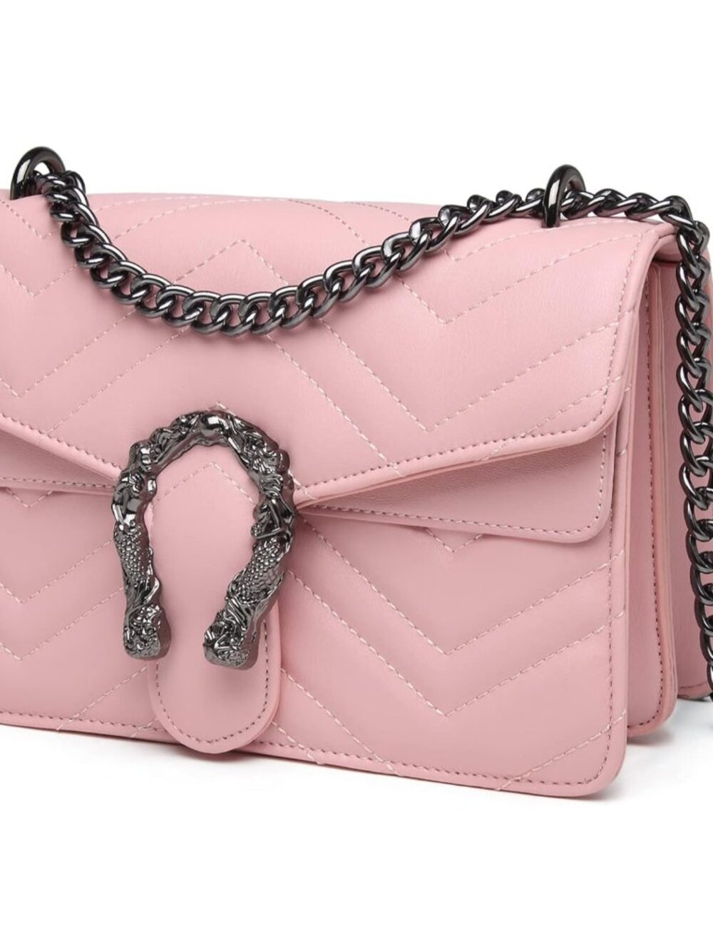 Crossbody Bags for Women - Snake Printed Clutch Purses Leather Chain Shoulder Ba